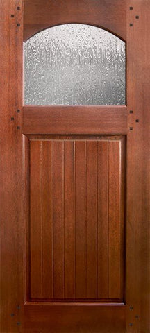 WDMA 36x80 Door (3ft by 6ft8in) Exterior Mahogany 36in x 80in Bungalow Arch Lite DoorCraft Door 1