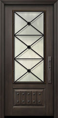 WDMA 36x80 Door (3ft by 6ft8in) Exterior Cherry Pro 80in 1 Panel 3/4 Lite Republic Door 1
