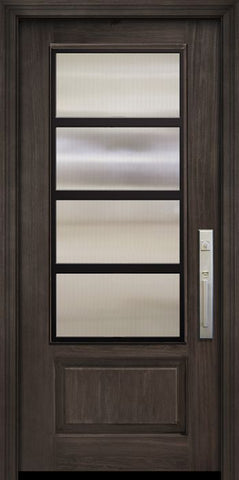 WDMA 36x80 Door (3ft by 6ft8in) Exterior Cherry Pro 80in 1 Panel 3/4 Lite Urban Steel Grille Door 1