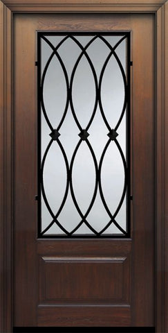 WDMA 36x80 Door (3ft by 6ft8in) Exterior Cherry Pro 80in 1 Panel 3/4 Lite La Salle Door 1