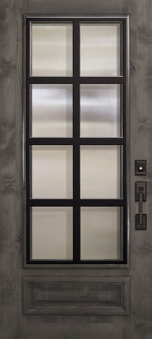 WDMA 36x80 Door (3ft by 6ft8in) Exterior Knotty Alder 36in x 80in 3/4 Lite Minimal Steel Grille Estancia Alder Door 1