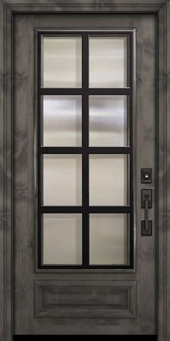 WDMA 36x80 Door (3ft by 6ft8in) Exterior Knotty Alder 36in x 80in 3/4 Lite Minimal Steel Grille Estancia Alder Door 2