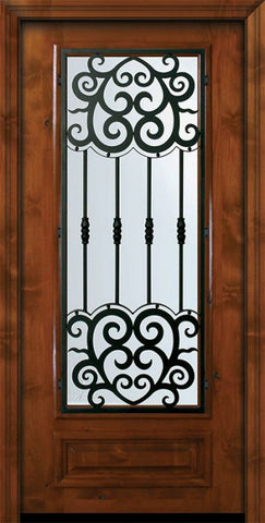 WDMA 36x80 Door (3ft by 6ft8in) Exterior Knotty Alder 36in x 80in 3/4 Lite Barcelona Alder Door 2