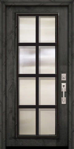WDMA 36x80 Door (3ft by 6ft8in) Exterior Knotty Alder 36in x 80in Full Lite Minimal Steel Grille Estancia Alder Door 2