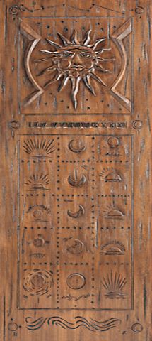 WDMA 36x84 Door (3ft by 7ft) Exterior Mahogany Mexican Style Single Door Hand Carved Aztec Motifs  1