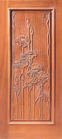 WDMA 36x84 Door (3ft by 7ft) Exterior Mahogany Hand Carved Panel Single Door in  1