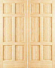 WDMA 36x96 Door (3ft by 8ft) Interior Swing Pine 96in 6 Panel Clear Double Door 1