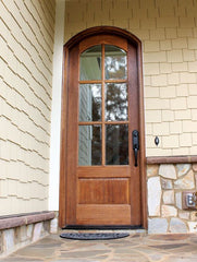 WDMA 36x96 Door (3ft by 8ft) Patio Swing Mahogany Tiffany TDL 6 Lite Single Door/Arch Top 2