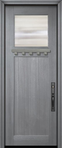 WDMA 36x96 Door (3ft by 8ft) Exterior Mahogany 36in x 96in Craftsman 1 Lite 1 Panel Door 2