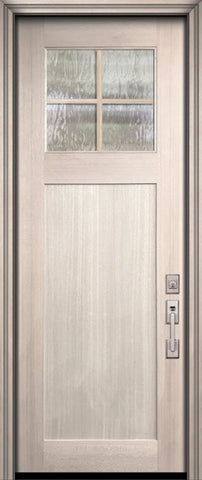 WDMA 36x96 Door (3ft by 8ft) Exterior Mahogany 36in x 96in Craftsman 4 Lite SDL 1 Panel Door 2