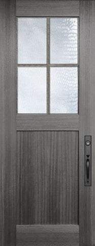 WDMA 36x96 Door (3ft by 8ft) Exterior Mahogany 36in x 96in Craftsman Tall 4 Lite SDL 1 Panel Door 1