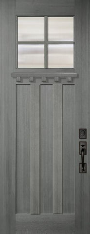 WDMA 36x96 Door (3ft by 8ft) Exterior Mahogany 36in x 96in Craftsman 4 Lite SDL 3 Panel Door 1