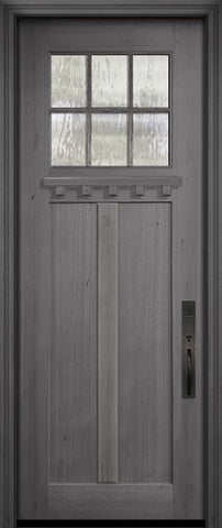 WDMA 36x96 Door (3ft by 8ft) Exterior Mahogany 36in x 96in Craftsman 6-Lite SDL 2 Panel Door 2
