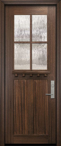 WDMA 36x96 Door (3ft by 8ft) Exterior Mahogany 36in x 96in Craftsman Tall 4 Lite SDL 2 Panel Door 2