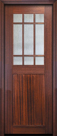 WDMA 36x96 Door (3ft by 8ft) Exterior Mahogany 36in x 96in Craftsman Tall Marginal 9 Lite SDL 1 Panel Door 2