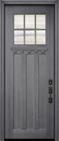 WDMA 36x96 Door (3ft by 8ft) Exterior Mahogany 36in x 96in Craftsman 6-Lite SDL 3 Panel Door 2