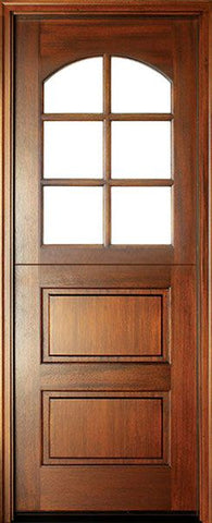 WDMA 36x96 Door (3ft by 8ft) Exterior Swing Mahogany Craftsman 2 Panel Horizontal 6 Lite Arched Single Door Dutch Door 1