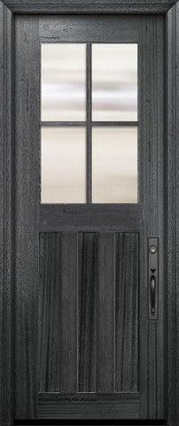 WDMA 36x96 Door (3ft by 8ft) Exterior Mahogany 36in x 96in Craftsman Tall 4 Lite SDL 3 Panel Door 2