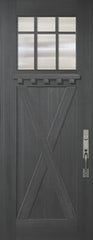 WDMA 36x96 Door (3ft by 8ft) Exterior Mahogany 36in x 96in Craftsman Marginal 6 Lite SDL X Panel Door 1