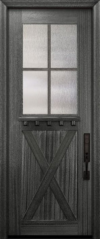 WDMA 36x96 Door (3ft by 8ft) Exterior Mahogany 36in x 96in Craftsman Tall 4 Lite SDL X Panel Door 2
