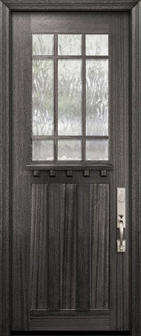 WDMA 36x96 Door (3ft by 8ft) Exterior Mahogany 36in x 96in Craftsman Tall Marginal 9 Lite SDL 3 Panel Door 2
