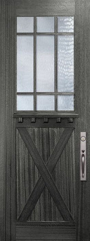 WDMA 36x96 Door (3ft by 8ft) Exterior Mahogany 36in x 96in Craftsman Tall Marginal 9 Lite SDL X Panel Door 1