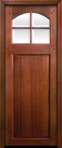 WDMA 36x96 Door (3ft by 8ft) Exterior Mahogany 36in x 96in Bungalow 4 Lite SDL 1 Panel Door 2