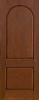 WDMA 36x96 Door (3ft by 8ft) Exterior Rustic Fiberglass Impact Door 8ft 2 Panel Round Top 1
