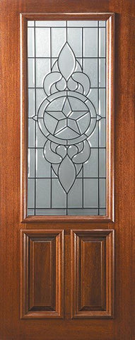 WDMA 36x96 Door (3ft by 8ft) Exterior Mahogany 36in x 96in 2/3 Lite Brazos Door 1