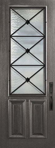 WDMA 36x96 Door (3ft by 8ft) Exterior Mahogany 36in x 96in 2/3 Lite Republic Portobello Door 1