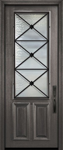 WDMA 36x96 Door (3ft by 8ft) Exterior Mahogany 36in x 96in 2/3 Lite Republic Portobello Door 2