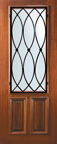 WDMA 36x96 Door (3ft by 8ft) Exterior Mahogany 36in x 96in 2/3 Lite La Salle Door 1