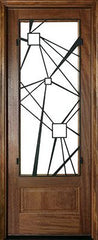 WDMA 36x96 Door (3ft by 8ft) Exterior Swing Mahogany Wakefield Single Door w Iron #1 1