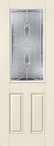WDMA 36x96 Door (3ft by 8ft) Exterior Smooth Fiberglass Impact Door 8ft 1/2 Lite Blackstone 1