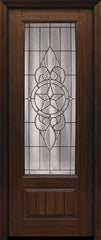 WDMA 36x96 Door (3ft by 8ft) Exterior Cherry 96in 1 Panel 3/4 Lite Brazos Walnut / Door 1
