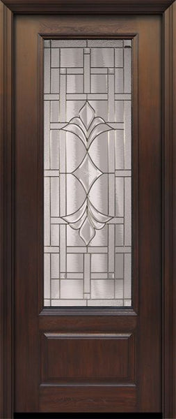 WDMA 36x96 Door (3ft by 8ft) Exterior Cherry 96in 1 Panel 3/4 Lite Marsala Walnut / Door 1