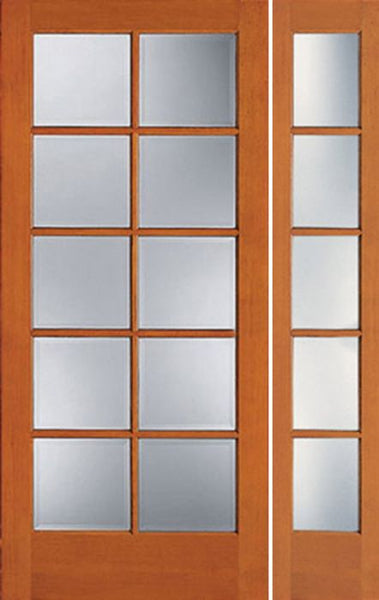 WDMA 38x80 Door (3ft2in by 6ft8in) Patio Fir 1510 10-Lite Exterior Door Sidelight 1