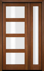 WDMA 38x80 Door (3ft2in by 6ft8in) Exterior Swing Mahogany Modern 4 Lite Shaker Single Entry Door Sidelight 5