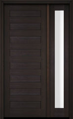 WDMA 38x84 Door (3ft2in by 7ft) Exterior Swing Mahogany Modern Slim Panel Shaker Single Entry Door Sidelight 2