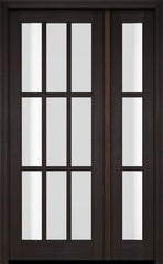 WDMA 38x84 Door (3ft2in by 7ft) Exterior Swing Mahogany 9 Lite TDL Single Entry Door Sidelight 2