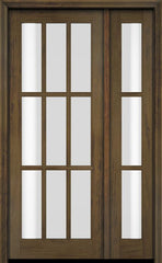 WDMA 38x84 Door (3ft2in by 7ft) Exterior Swing Mahogany 9 Lite TDL Single Entry Door Sidelight 3