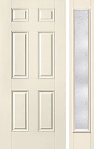 WDMA 40x80 Door (3ft4in by 6ft8in) Exterior Smooth 6 Panel Star Door 1 Side Rainglass Full Lite 1