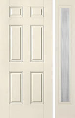 WDMA 40x80 Door (3ft4in by 6ft8in) Exterior Smooth 6 Panel Star Door 1 Side Chinchilla Full Lite Sidelight Flush 1