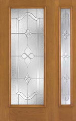 WDMA 40x80 Door (3ft4in by 6ft8in) Exterior Oak Fiberglass Impact Door Full Lite Concorde 6ft8in 1 Sidelight 1