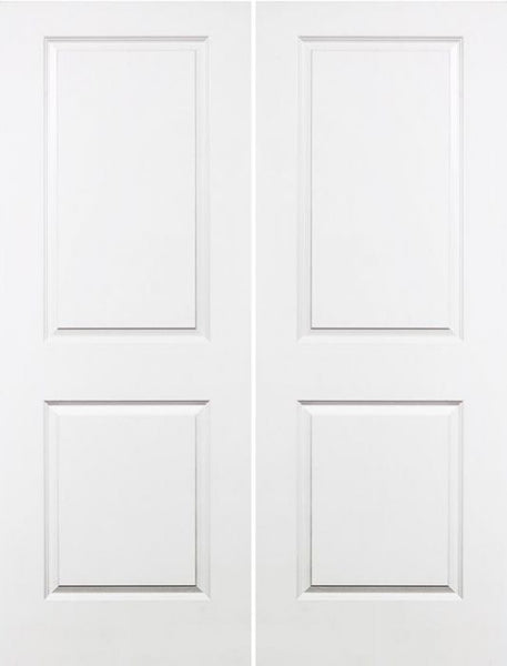 WDMA 40x96 Door (3ft4in by 8ft) Interior Swing Smooth 96in Carrara Hollow Core Double Door|1-3/8in Thick 1