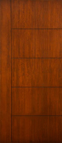 WDMA 42x80 Door (3ft6in by 6ft8in) Exterior Cherry Contemporary Lines Single Vertical Grooves Single Entry Door 1