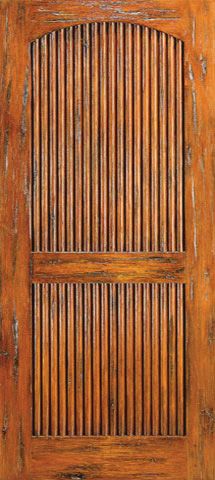 WDMA 42x80 Door (3ft6in by 6ft8in) Exterior Knotty Alder Single Door Tambour 2 Panel 1
