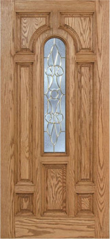 WDMA 42x80 Door (3ft6in by 6ft8in) Exterior Oak Carrick Single Door w/ L Glass - 6ft8in Tall 1