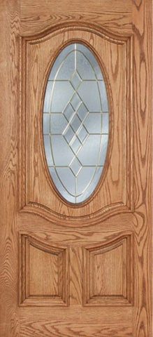 WDMA 42x80 Door (3ft6in by 6ft8in) Exterior Oak Dally Single Door w/ A Glass - 6ft8in Tall 1