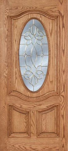 WDMA 42x80 Door (3ft6in by 6ft8in) Exterior Oak Dally Single Door w/ CO Glass - 6ft8in Tall 1